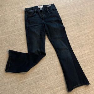 Frame high waste cropped flair jeans